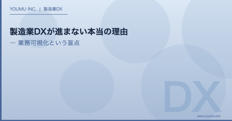 製造業DXが進まない理由 - 業務可視化と段階的アプローチの重要性 | YOUMU INC.